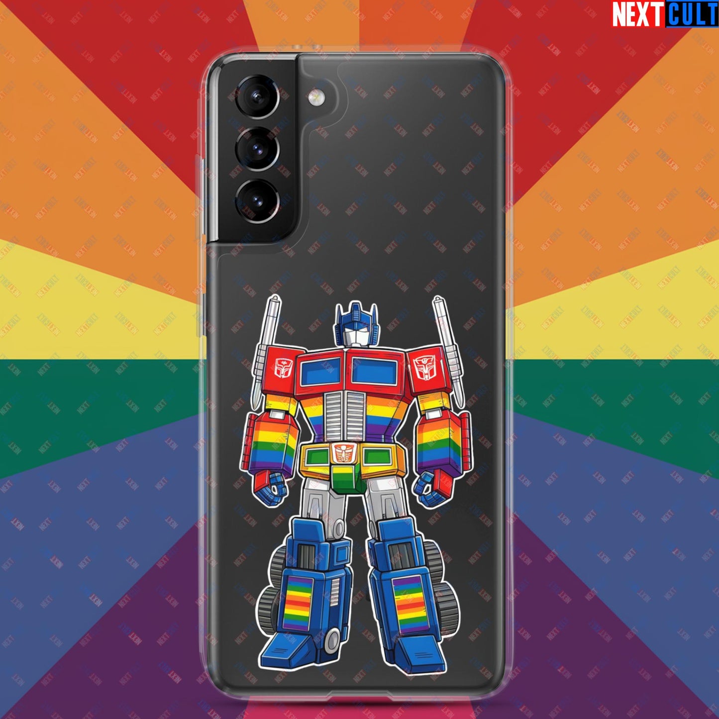 Transformer Transgender Pride Funny LGBTQ+ Clear Case for Samsung Samsung Galaxy S21 Plus Mobile Phone Cases LGBTQ+ Movies Transformers Next Cult Brand