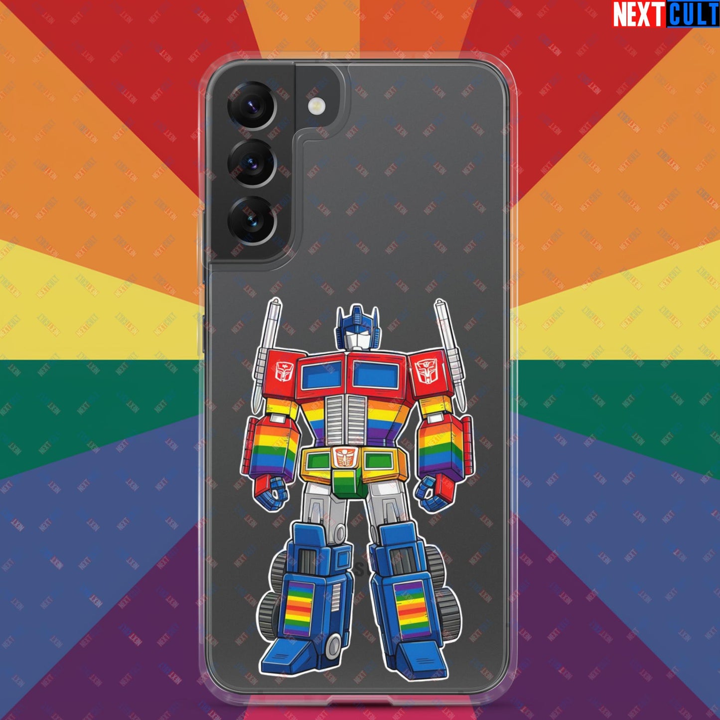 Transformer Transgender Pride Funny LGBTQ+ Clear Case for Samsung Samsung Galaxy S22 Plus Mobile Phone Cases LGBTQ+ Movies Transformers Next Cult Brand