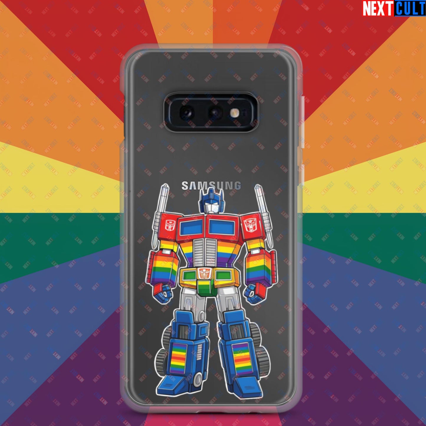 Transformer Transgender Pride Funny LGBTQ+ Clear Case for Samsung Samsung Galaxy S10e Mobile Phone Cases LGBTQ+ Movies Transformers Next Cult Brand