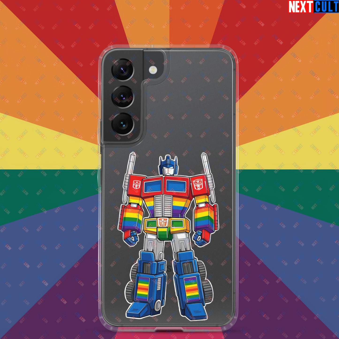 Transformer Transgender Pride Funny LGBTQ+ Clear Case for Samsung Samsung Galaxy S22 Mobile Phone Cases LGBTQ+ Movies Transformers Next Cult Brand