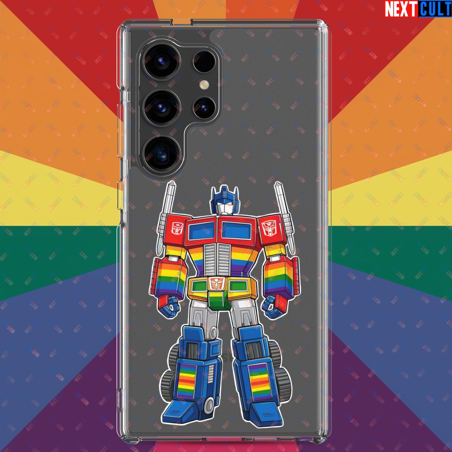 Transformer Transgender Pride Funny LGBTQ+ Clear Case for Samsung Samsung Galaxy S24 Ultra Mobile Phone Cases LGBTQ+ Movies Transformers Next Cult Brand