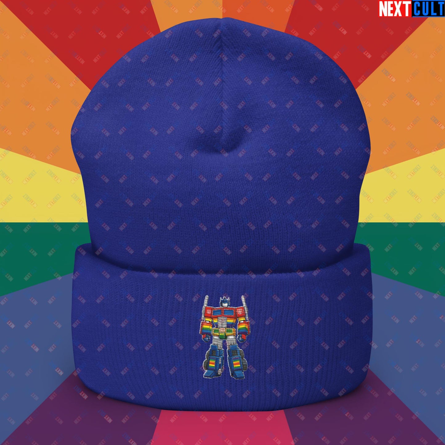 Transformer Transgender Pride Funny LGBTQ+ Cuffed Beanie Royal Hats LGBTQ+ Movies Transformers Next Cult Brand