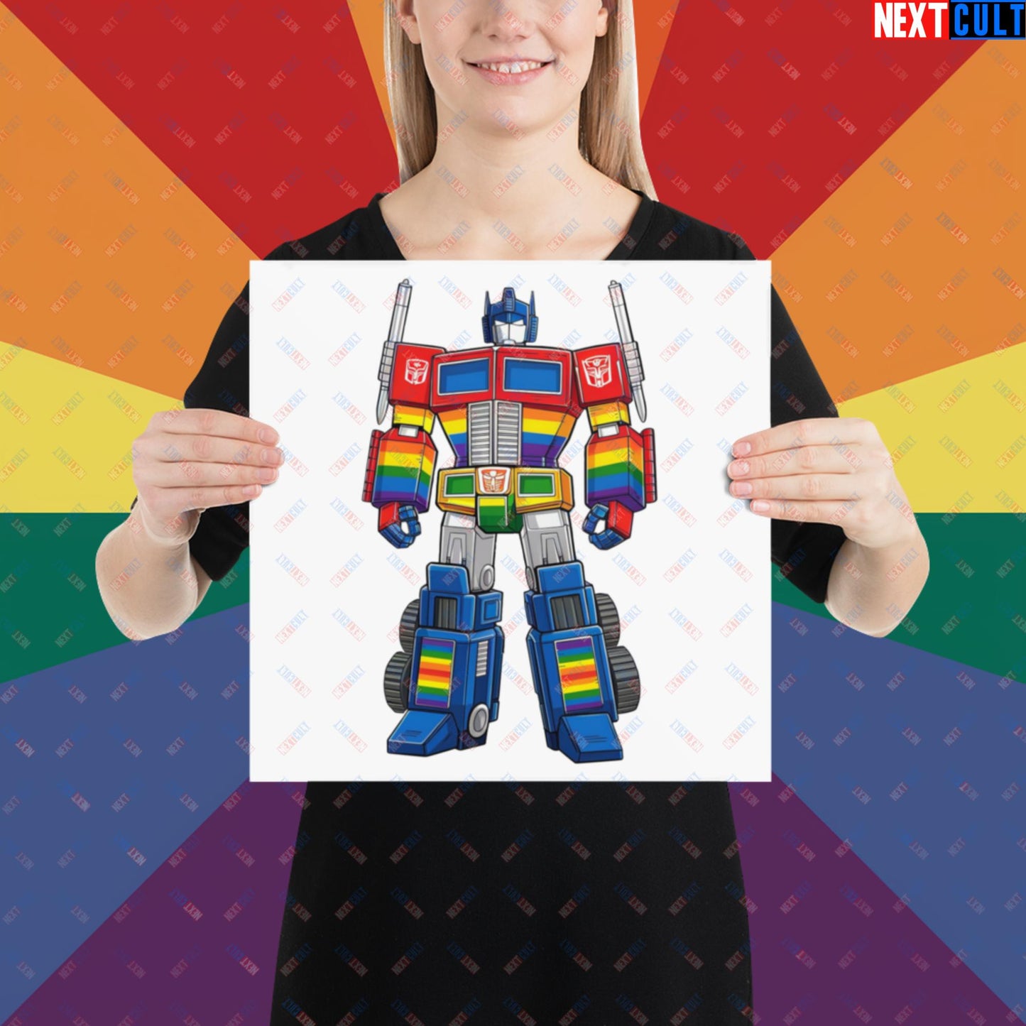 Transformer Transgender Pride Funny LGBTQ+ Poster 14″×14″ Posters LGBTQ+ Movies Transformers Next Cult Brand