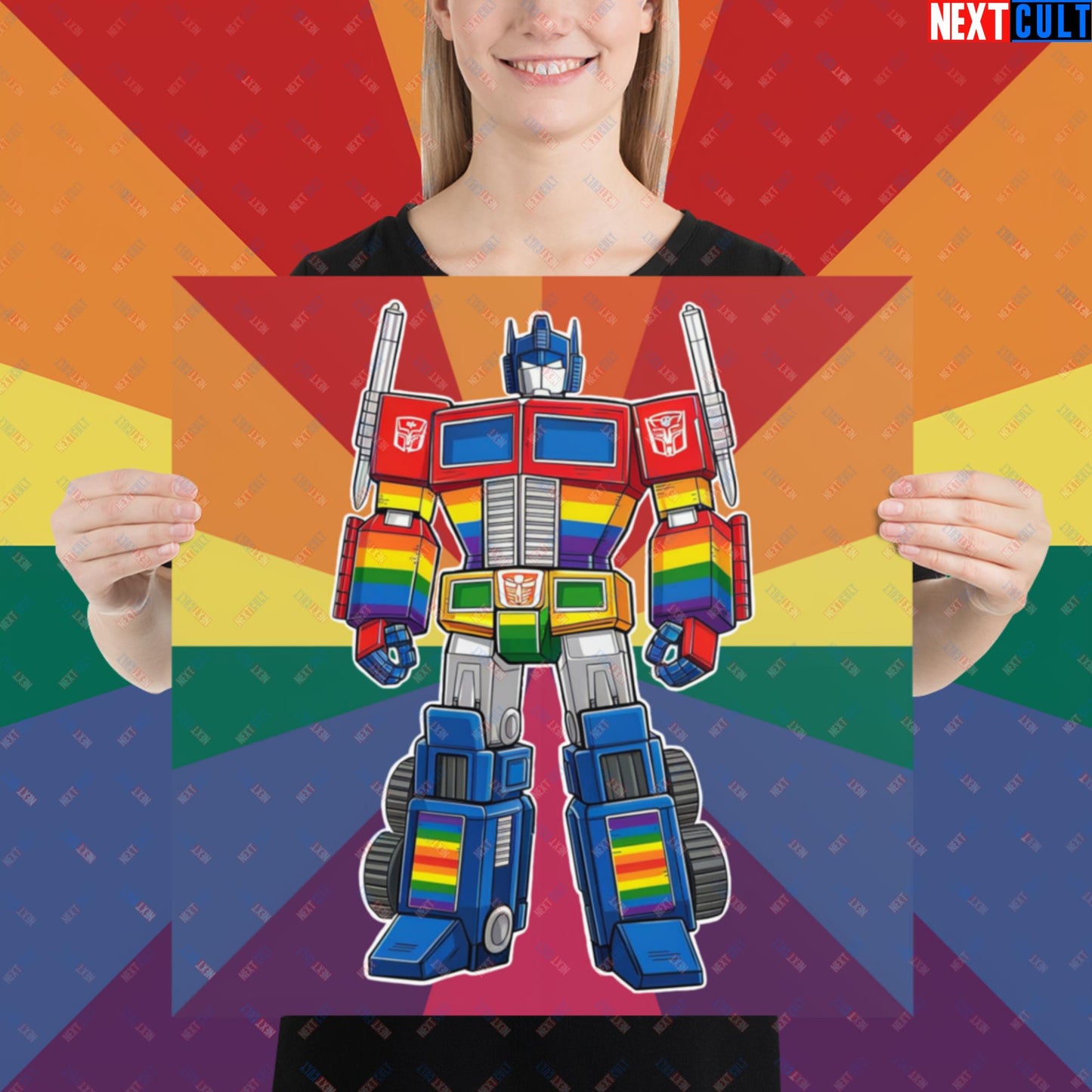 Transformer Transgender Pride Funny LGBTQ+ Poster 18″×18″ Posters LGBTQ+ Movies Transformers Next Cult Brand