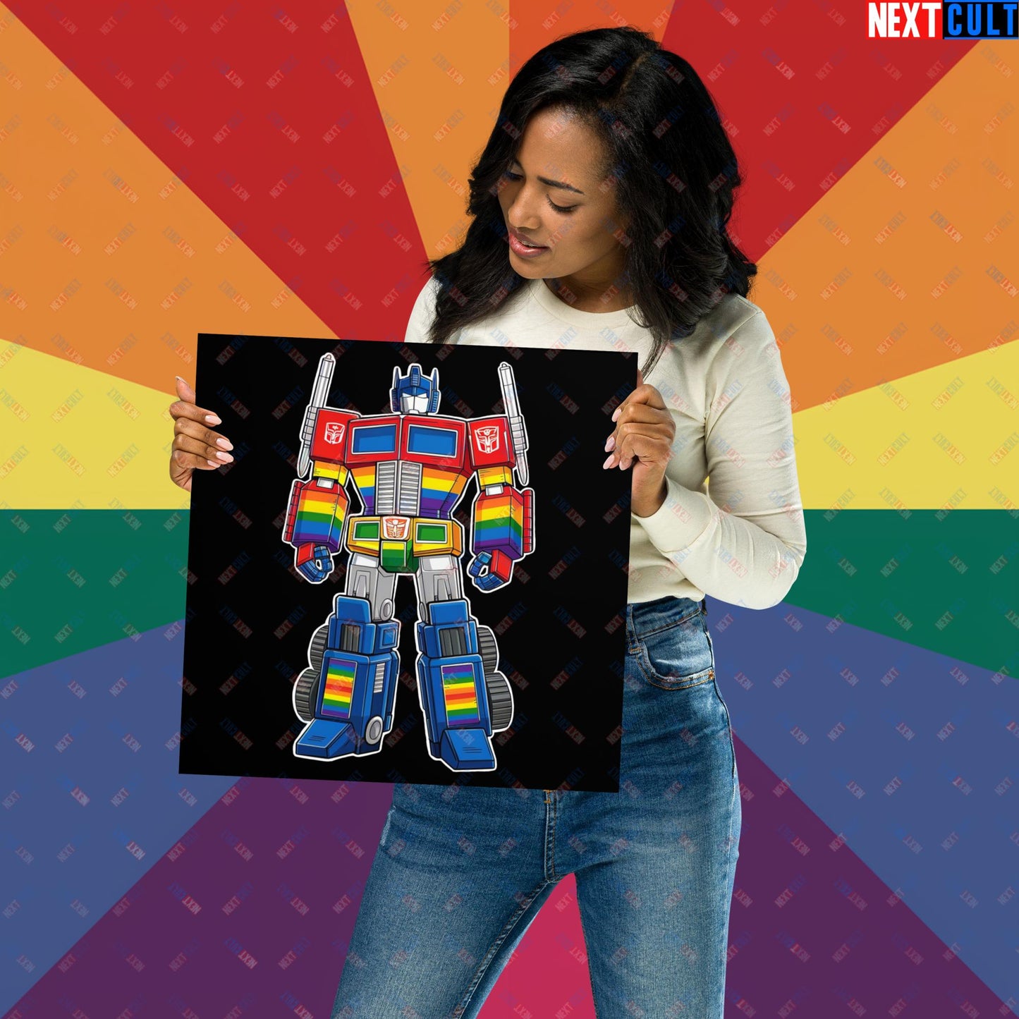 Transformer Transgender Pride Funny LGBTQ+ Poster 14″×14″ Posters LGBTQ+ Movies Transformers Next Cult Brand