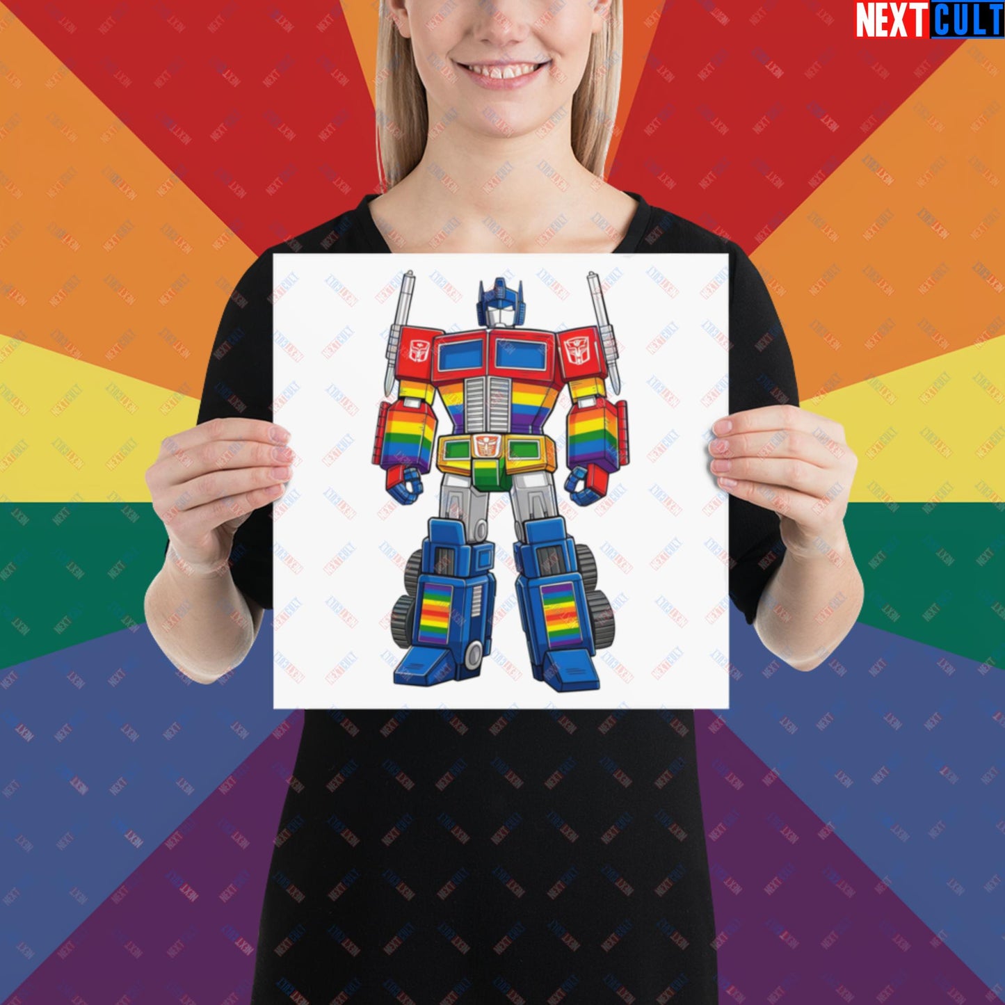 Transformer Transgender Pride Funny LGBTQ+ Poster 12″×12″ Posters LGBTQ+ Movies Transformers Next Cult Brand