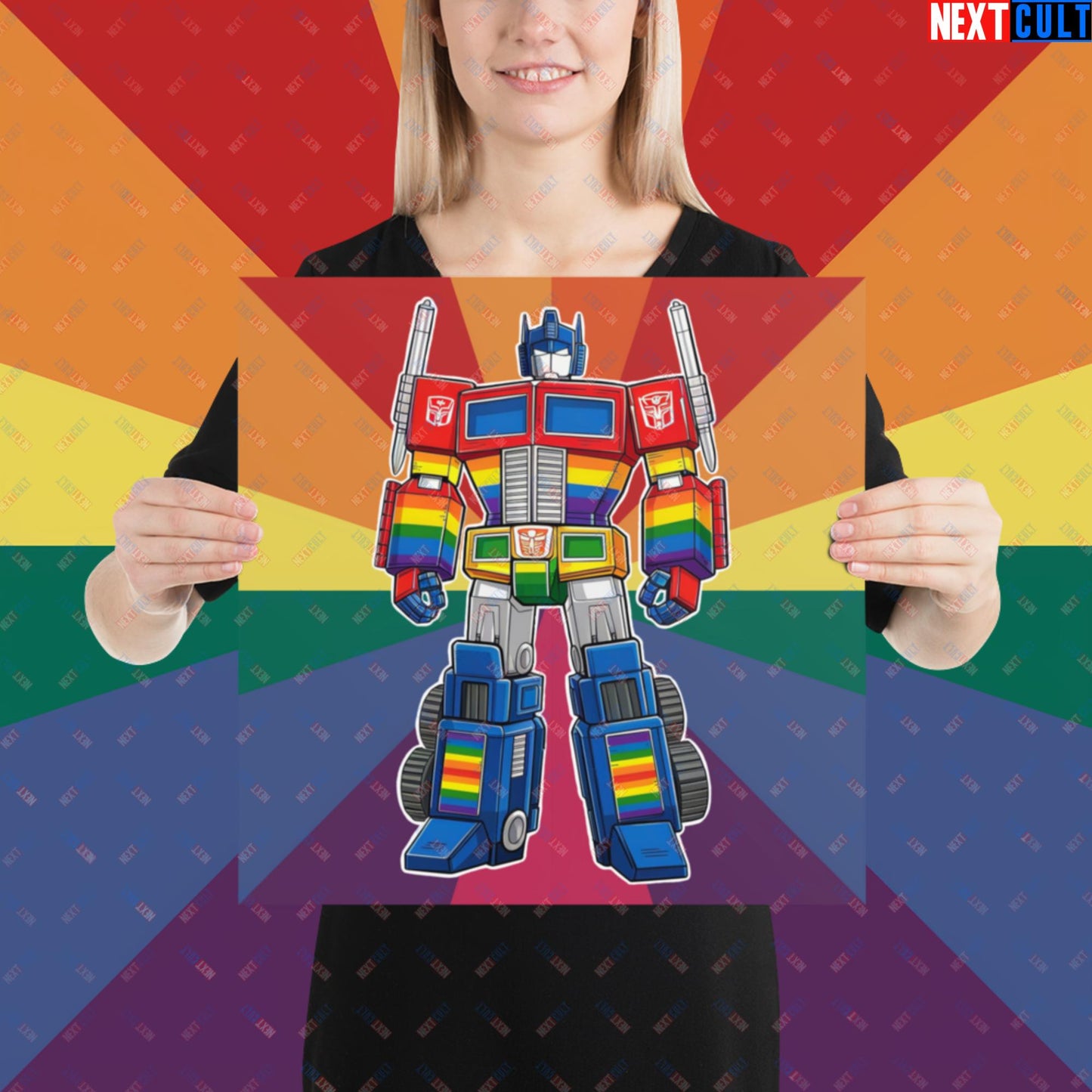 Transformer Transgender Pride Funny LGBTQ+ Poster 16″×16″ Posters LGBTQ+ Movies Transformers Next Cult Brand