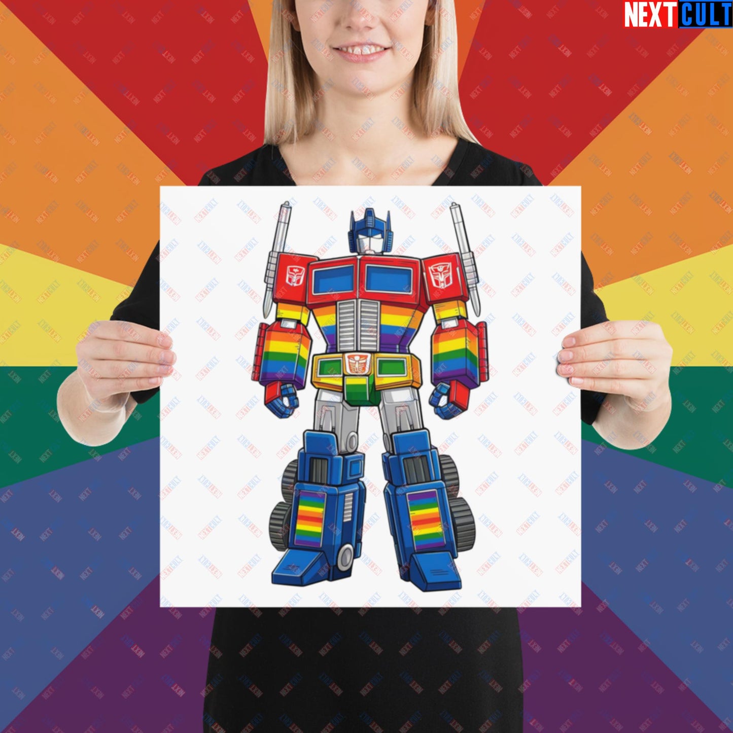 Transformer Transgender Pride Funny LGBTQ+ Poster 16″×16″ Posters LGBTQ+ Movies Transformers Next Cult Brand