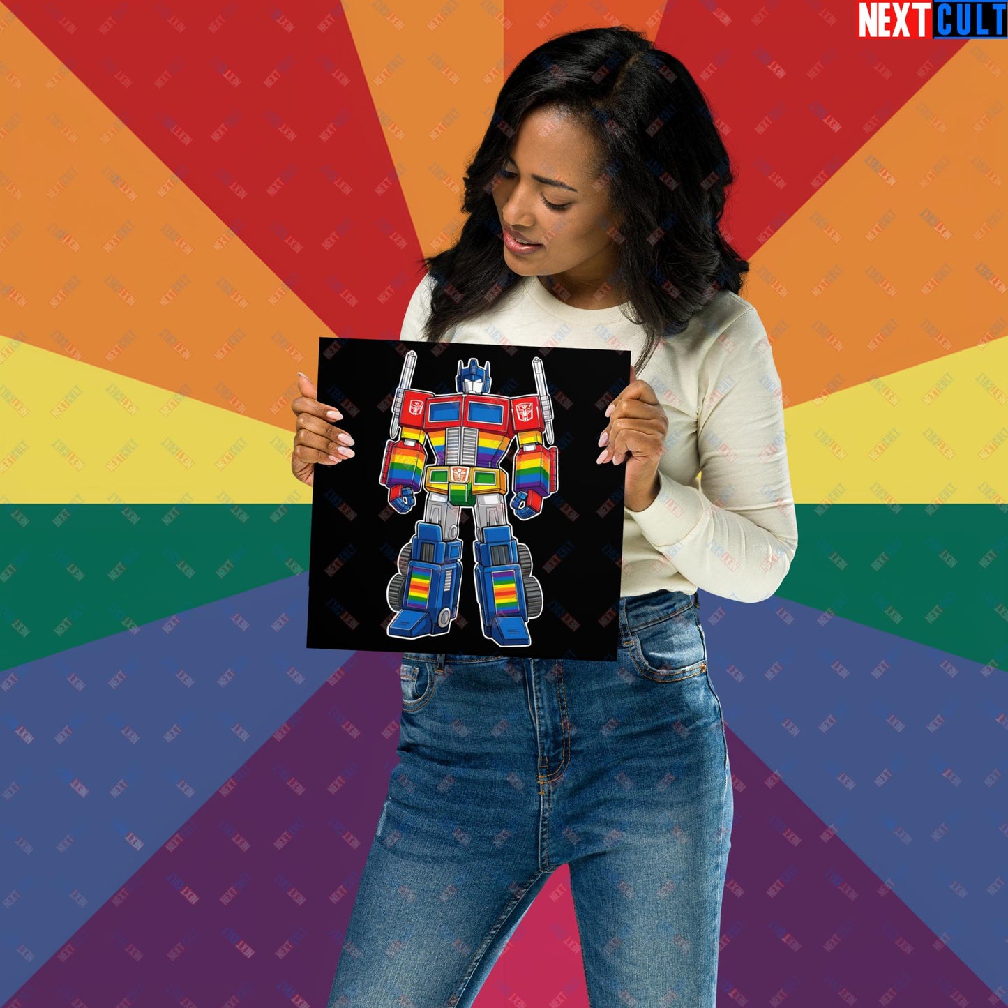 Transformer Transgender Pride Funny LGBTQ+ Poster 10″×10″ Posters LGBTQ+ Movies Transformers Next Cult Brand