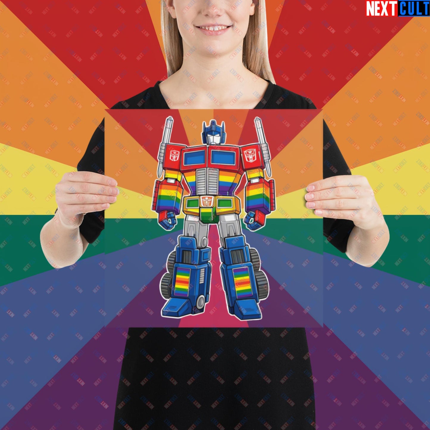 Transformer Transgender Pride Funny LGBTQ+ Poster 14″×14″ Posters LGBTQ+ Movies Transformers Next Cult Brand
