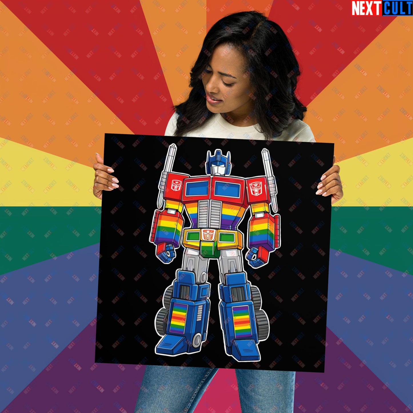Transformer Transgender Pride Funny LGBTQ+ Poster 18″×18″ Posters LGBTQ+ Movies Transformers Next Cult Brand