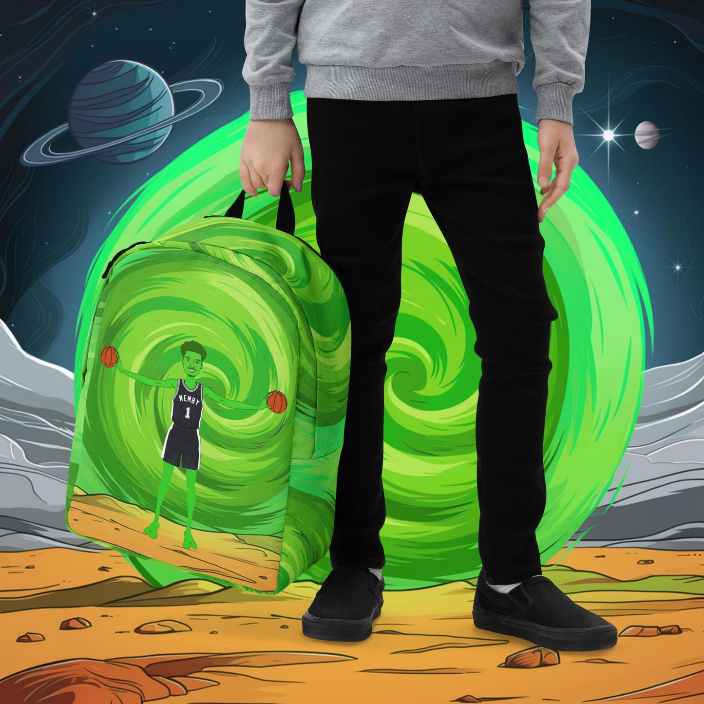 Victor Wembanyama Alien Wemby Funny NBA Basketball San Antonio Spurs Backpack Default Title Bags Basketball NBA San Antonio Spurs Victor Wembanyama Wemby Next Cult Brand