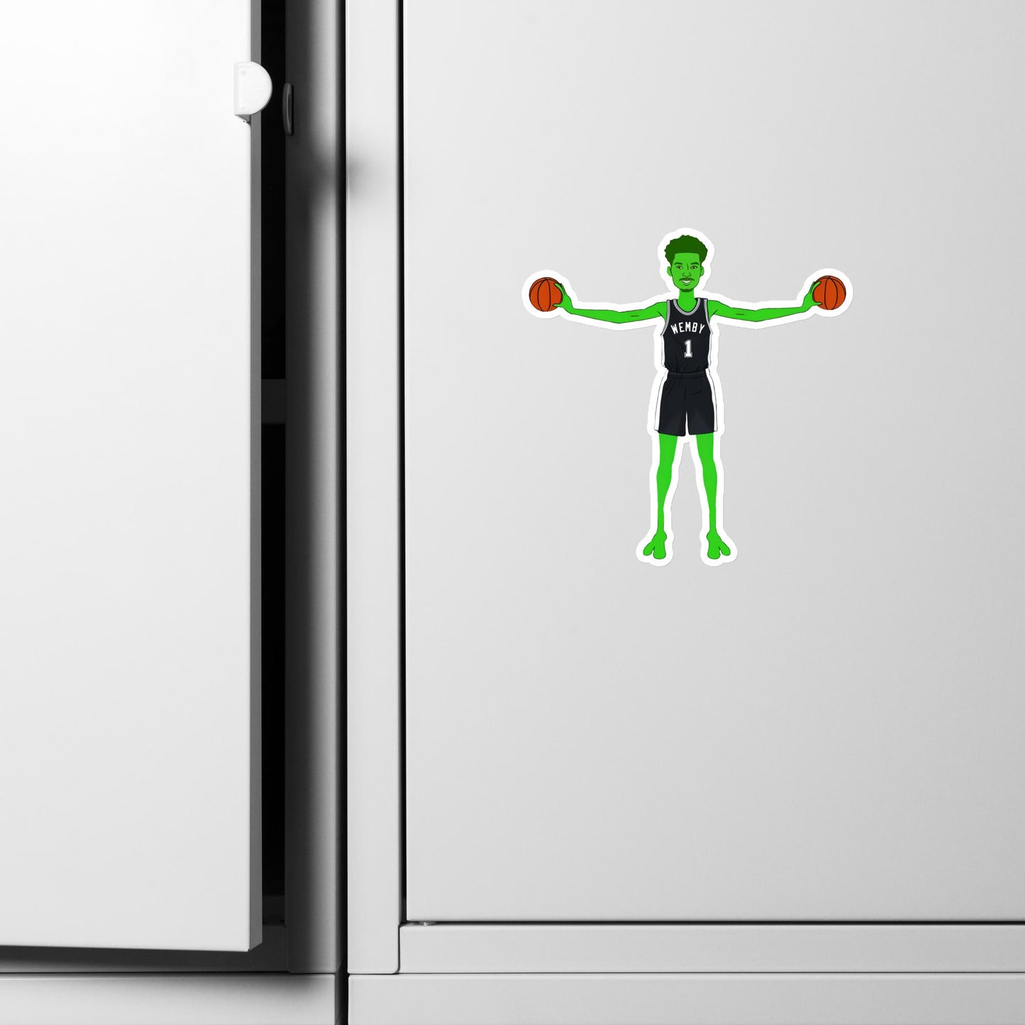 Victor Wembanyama Alien Wemby Funny NBA Basketball San Antonio Spurs Magnet 6″×6″ Magnets Basketball NBA San Antonio Spurs Victor Wembanyama Wemby Next Cult Brand