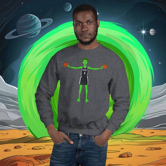 Victor Wembanyama Alien Wemby Funny NBA Basketball San Antonio Spurs Unisex Sweatshirt Dark Heather Sweatshirts Basketball NBA San Antonio Spurs Victor Wembanyama Wemby Next Cult Brand