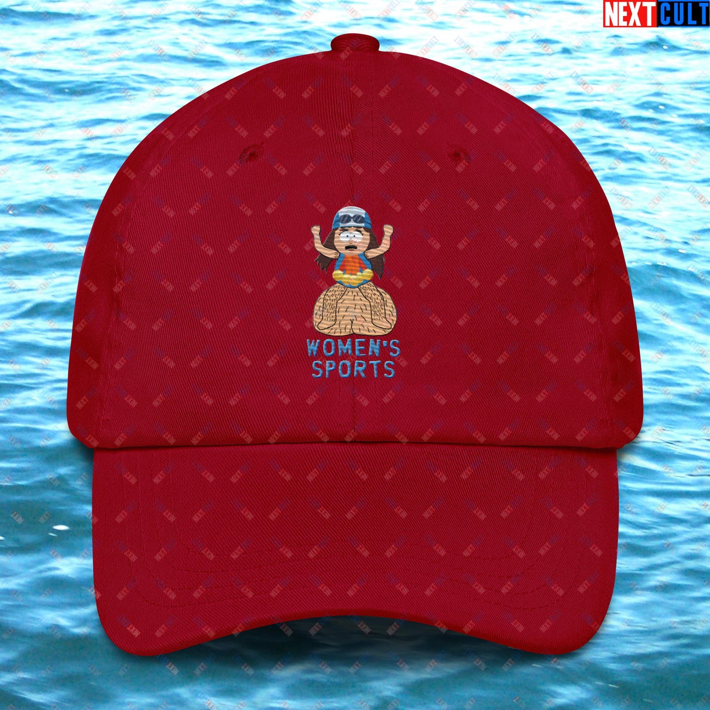 Women's Sports Funny Lia Thomas Swimming Female Sports Trans Athlete Dad hat Cranberry Hats LGBTQ+ South Park TV Shows Next Cult Brand