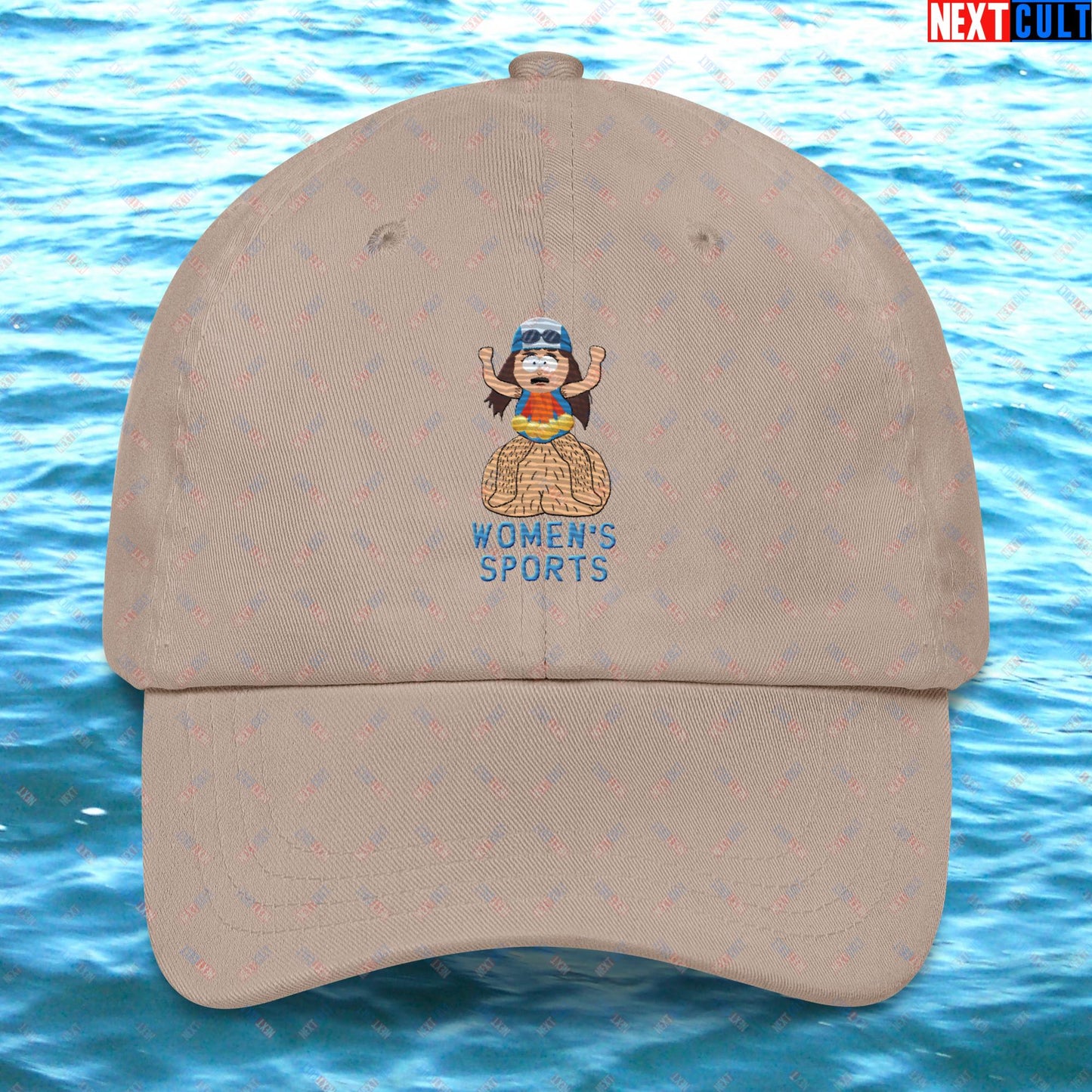 Women's Sports Funny Lia Thomas Swimming Female Sports Trans Athlete Dad hat Stone Hats LGBTQ+ South Park TV Shows Next Cult Brand