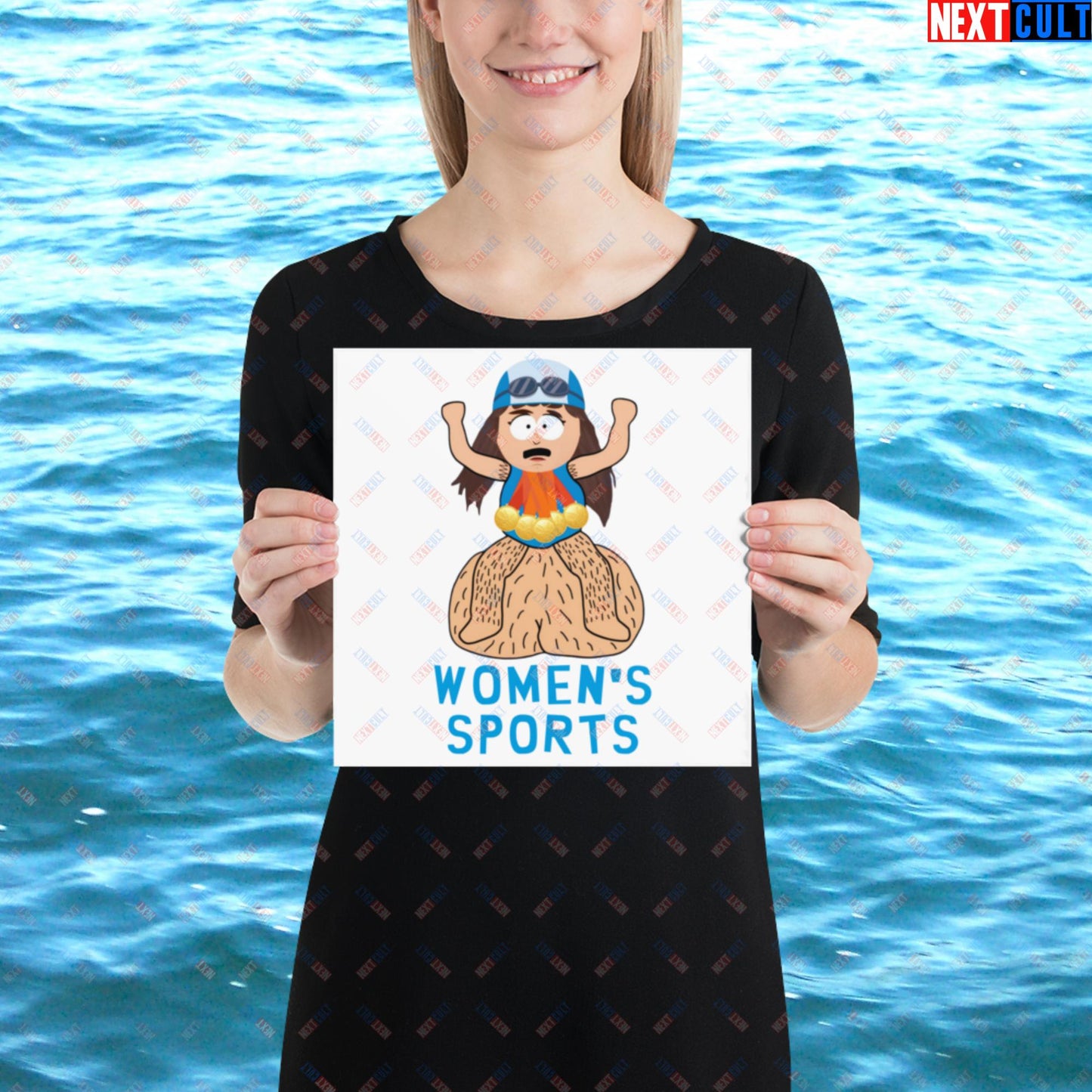 Women's Sports Funny Lia Thomas Swimming Female Sports Trans Athlete Poster 10″×10″ Posters LGBTQ+ South Park TV Shows Next Cult Brand