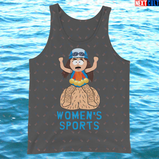 Women's Sports Funny Lia Thomas Swimming Female Sports Trans Athlete Tank Top Asphalt Tank Tops LGBTQ+ South Park TV Shows Next Cult Brand