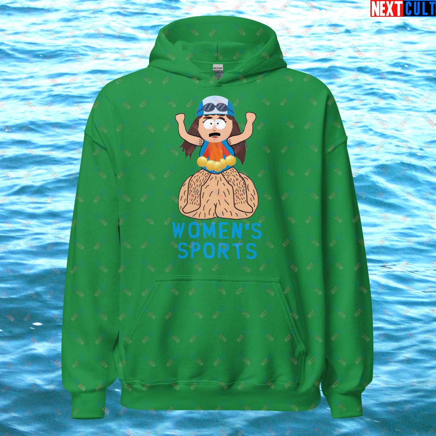 Women's Sports Funny Lia Thomas Swimming Female Sports Trans Athlete Unisex Hoodie Irish Green Hoodies LGBTQ+ South Park TV Shows Next Cult Brand