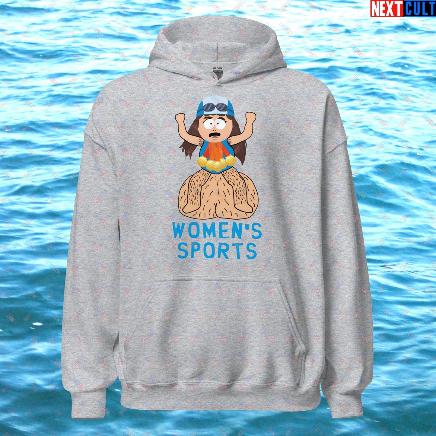 Women's Sports Funny Lia Thomas Swimming Female Sports Trans Athlete Unisex Hoodie Sport Grey Hoodies LGBTQ+ South Park TV Shows Next Cult Brand