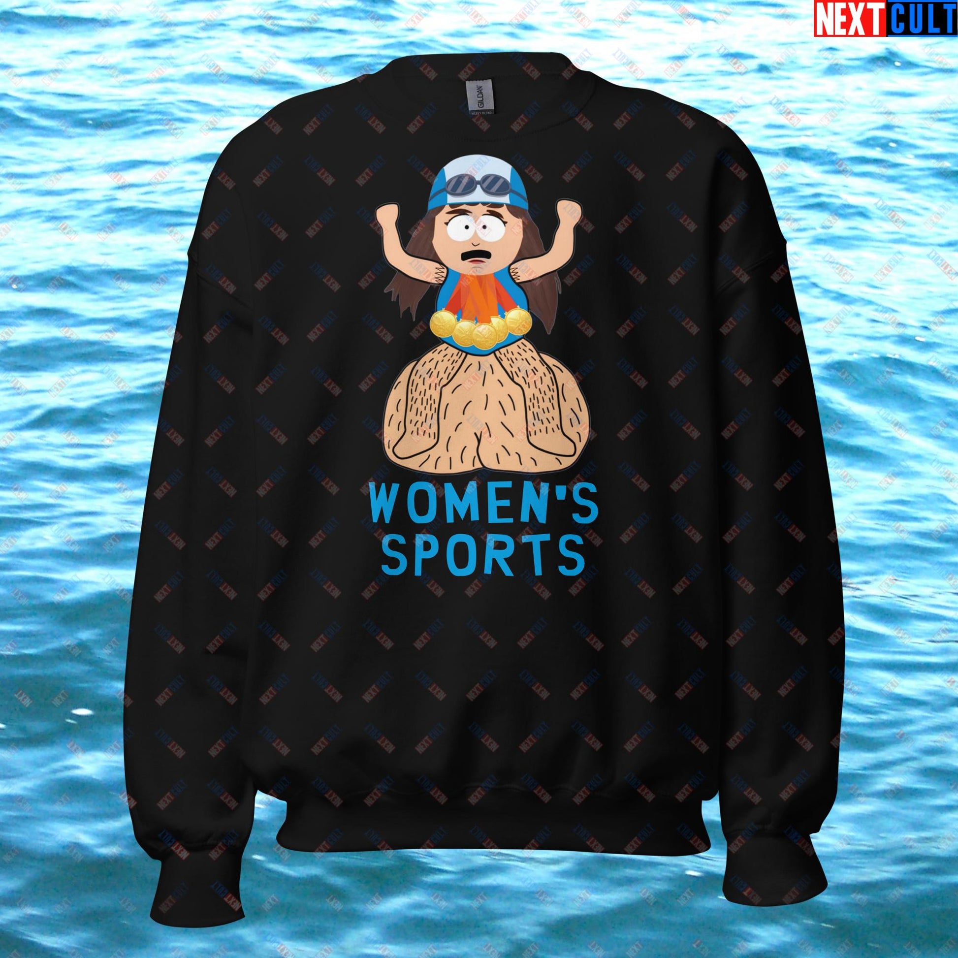 Women's Sports Funny Lia Thomas Swimming Female Sports Trans Athlete Unisex Sweatshirt Black Sweatshirts LGBTQ+ South Park TV Shows Next Cult Brand