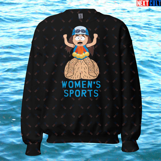Women's Sports Funny Lia Thomas Swimming Female Sports Trans Athlete Unisex Sweatshirt Black Sweatshirts LGBTQ+ South Park TV Shows Next Cult Brand