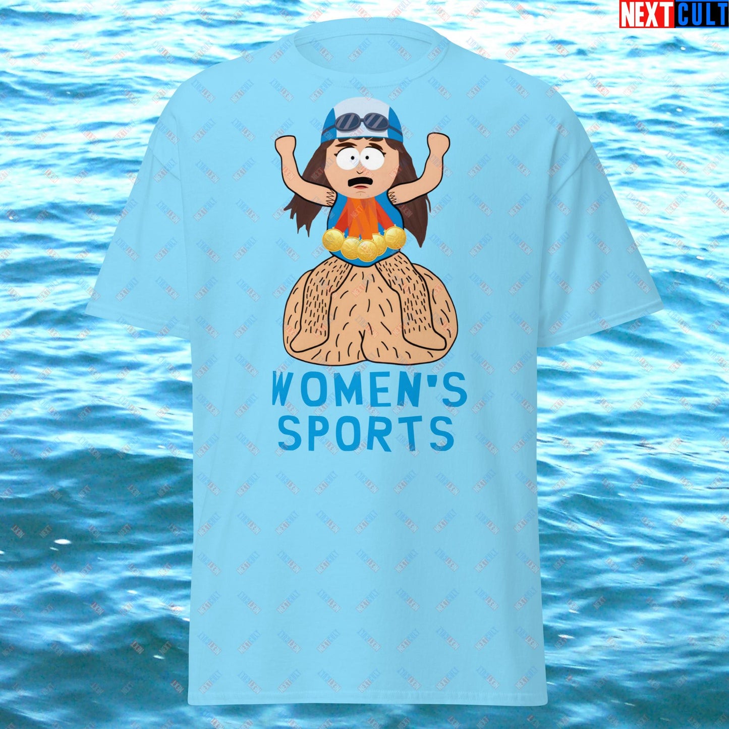 Women's Sports Funny Lia Thomas Swimming Female Sports Trans Athlete Unisex tee Sky T-shirts LGBTQ+ South Park TV Shows Next Cult Brand
