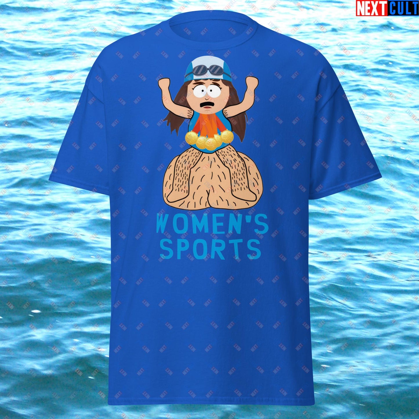 Women's Sports Funny Lia Thomas Swimming Female Sports Trans Athlete Unisex tee Royal T-shirts LGBTQ+ South Park TV Shows Next Cult Brand