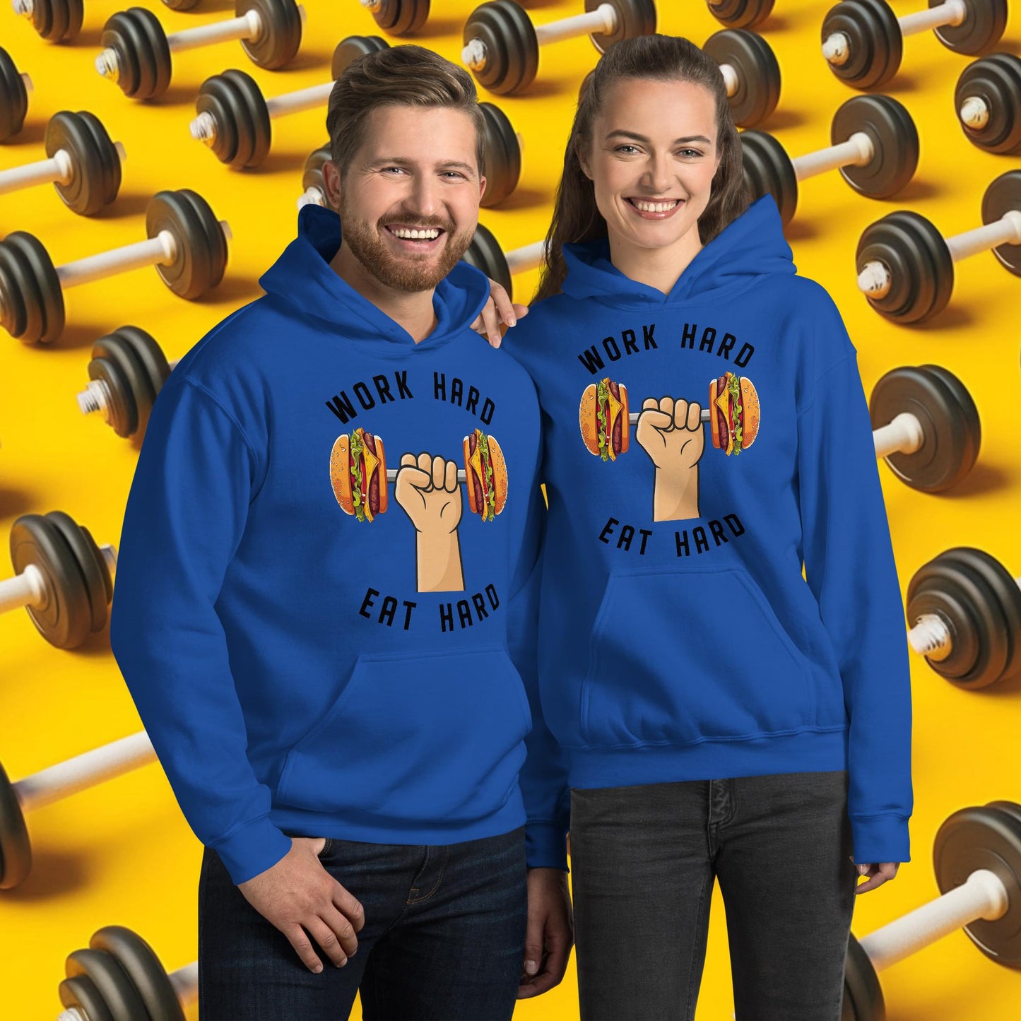 Work Hard Eat Hard Funny Bulk Diet Gym Workout Fitness Bodybuilding Unisex Hoodie Royal Hoodies Bodybuilding Bulking Burgers Fast Food Fitness Gym Workout Next Cult Brand