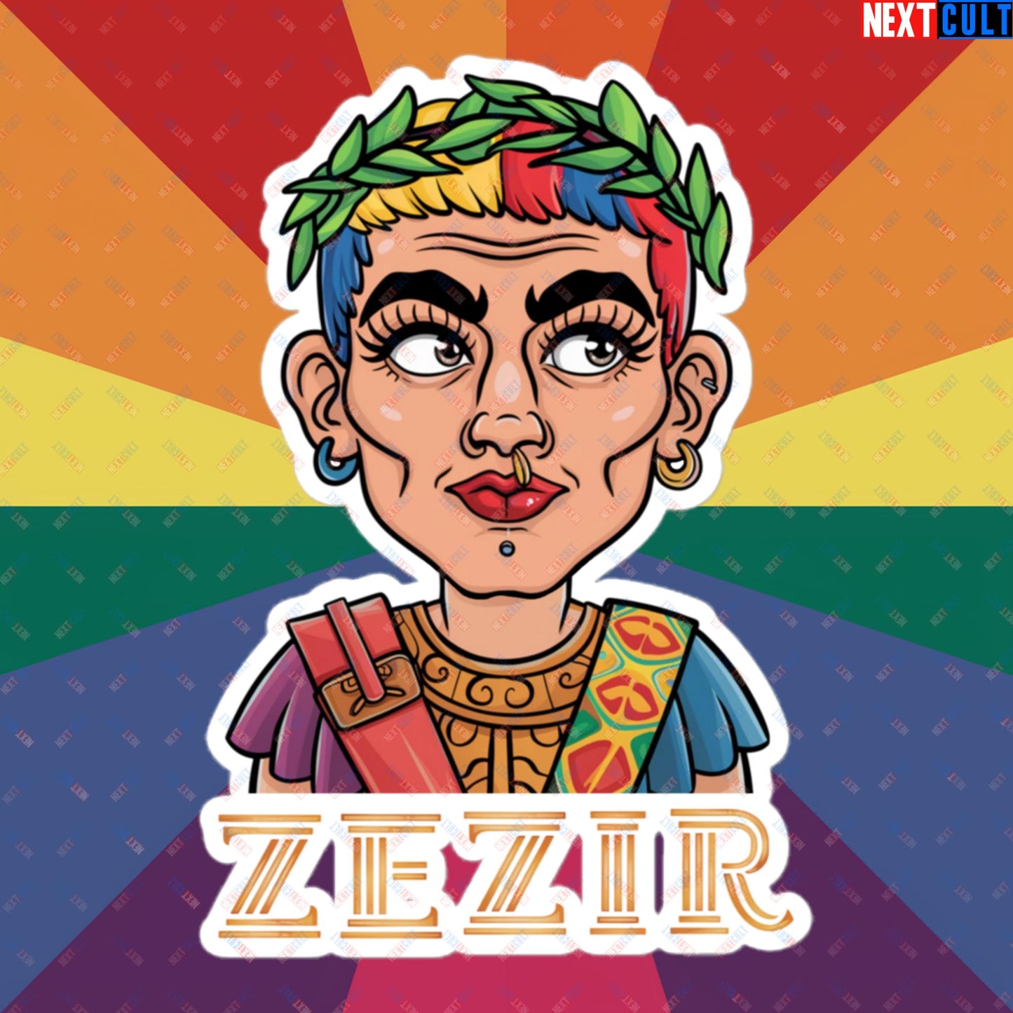 ZeZir Funny Gender Neutral Non-Binary Pronouns Bubble-free stickers 5.5″×5.5″ Stickers LGBTQ+ Next Cult Brand