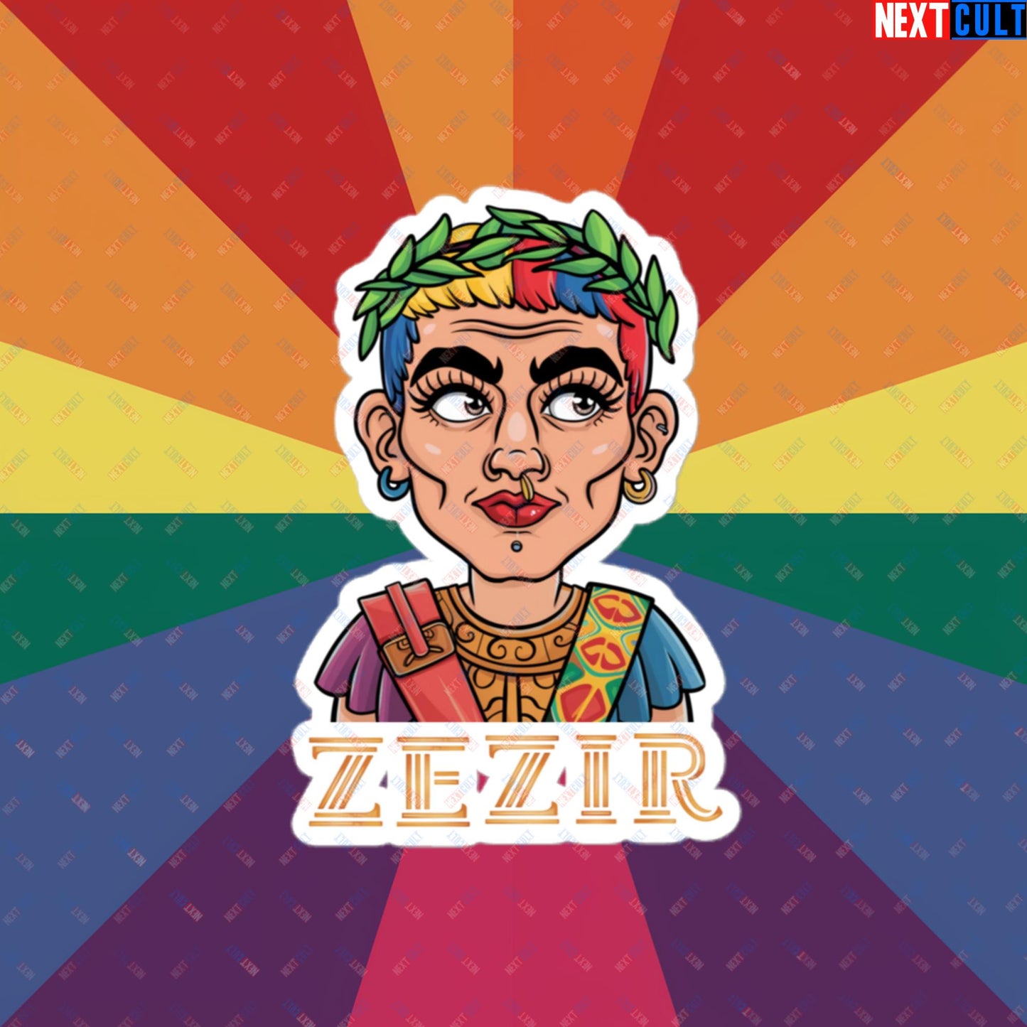ZeZir Funny Gender Neutral Non-Binary Pronouns Bubble-free stickers 4″×4″ Stickers LGBTQ+ Next Cult Brand