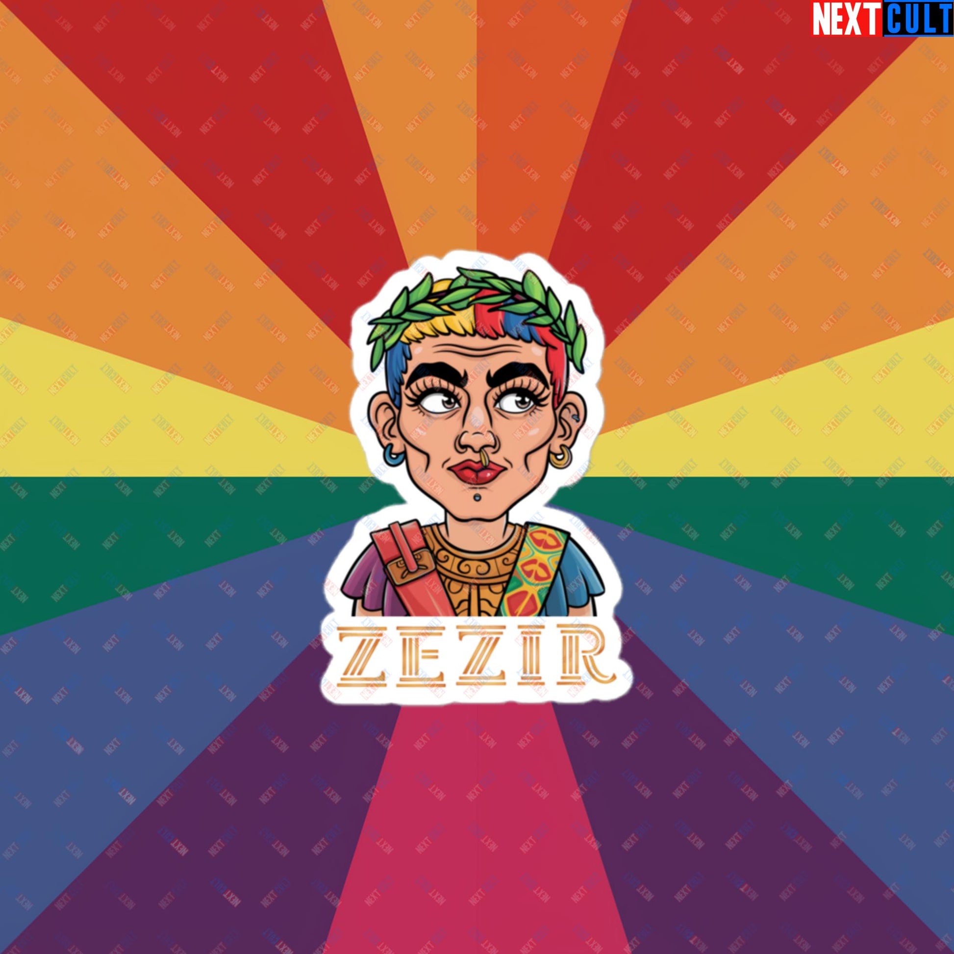 ZeZir Funny Gender Neutral Non-Binary Pronouns Bubble-free stickers 3″×3″ Stickers LGBTQ+ Next Cult Brand