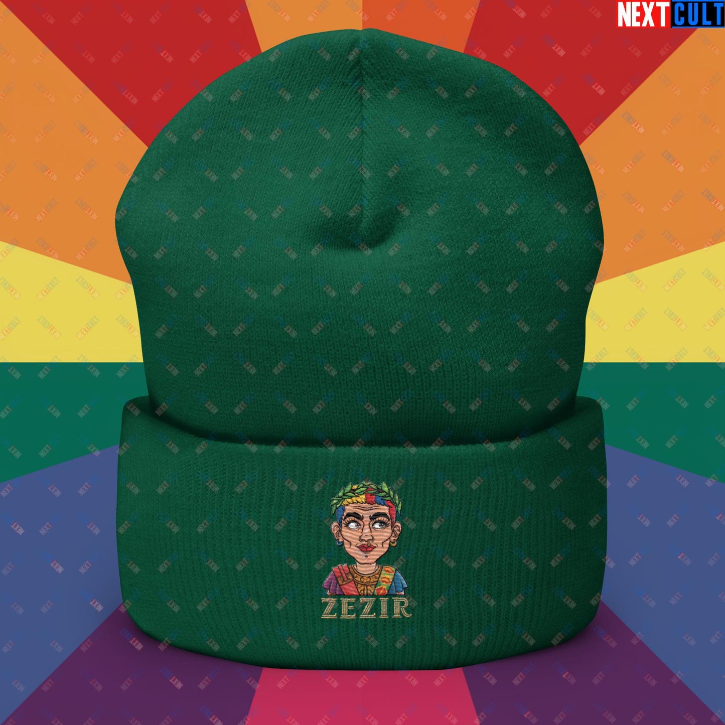 ZeZir Funny Gender Neutral Non-Binary Pronouns Cuffed Beanie Spruce Hats LGBTQ+ Next Cult Brand