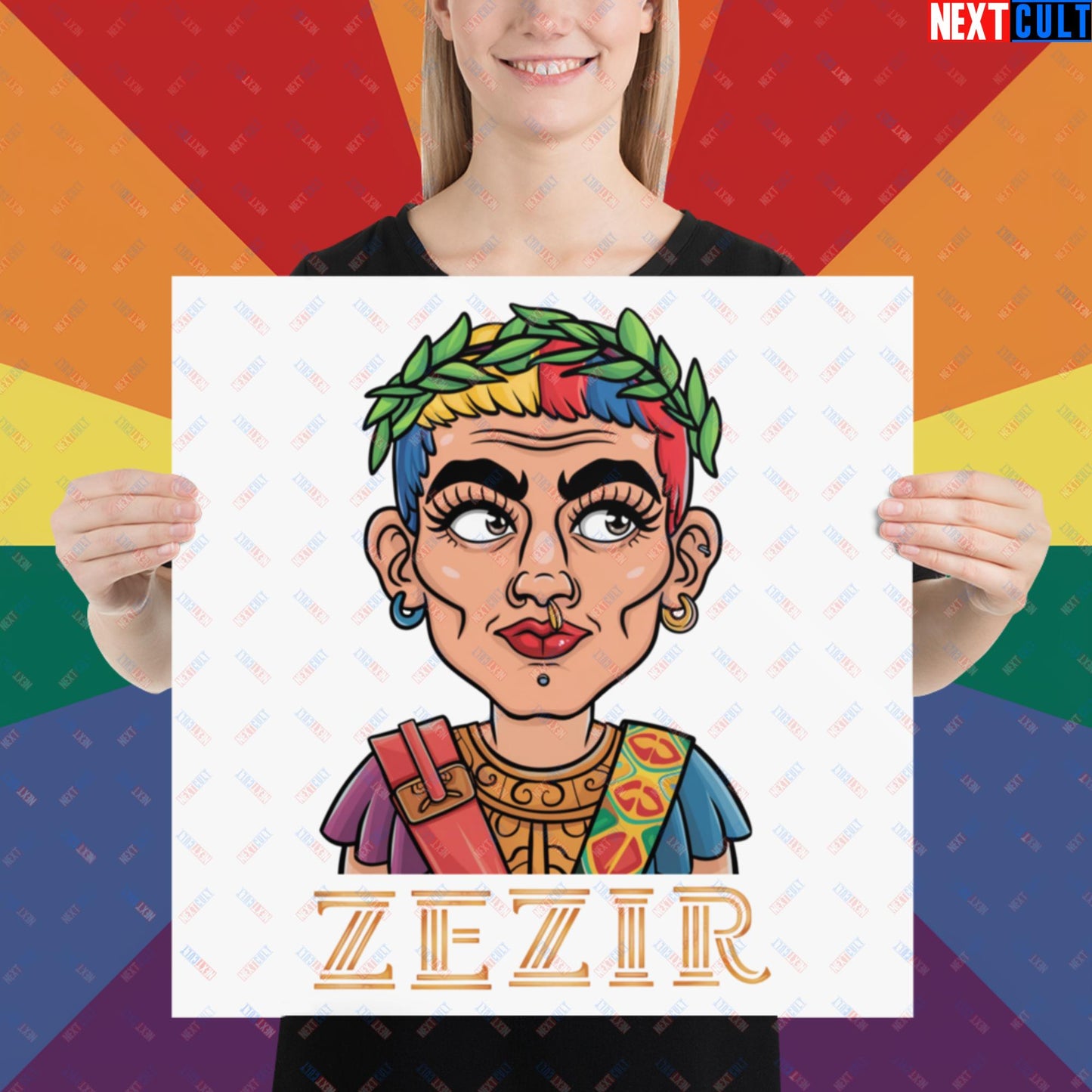 ZeZir Funny Gender Neutral Non-Binary Pronouns Poster 18″×18″ Posters LGBTQ+ Next Cult Brand
