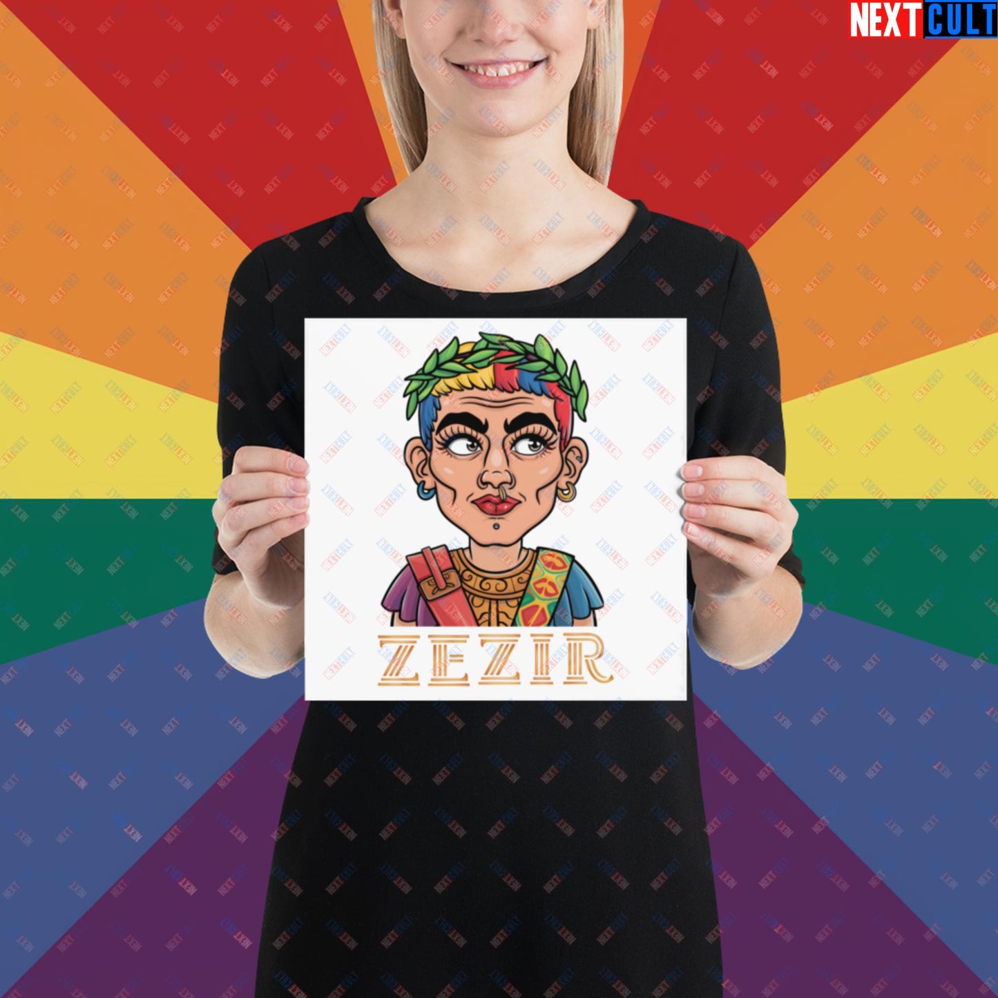 ZeZir Funny Gender Neutral Non-Binary Pronouns Poster 10″×10″ Posters LGBTQ+ Next Cult Brand