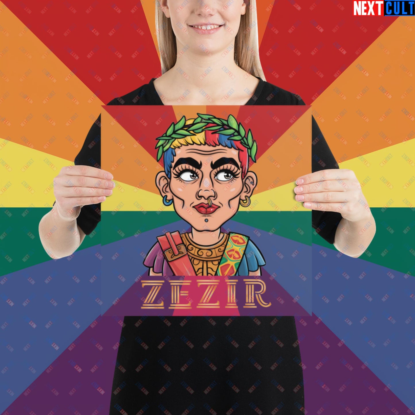 ZeZir Funny Gender Neutral Non-Binary Pronouns Poster 14″×14″ Posters LGBTQ+ Next Cult Brand