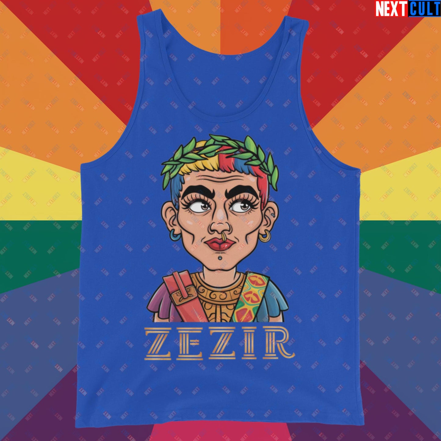 ZeZir Funny Gender Neutral Non-Binary Pronouns Tank Top True Royal Tank Tops LGBTQ+ Next Cult Brand