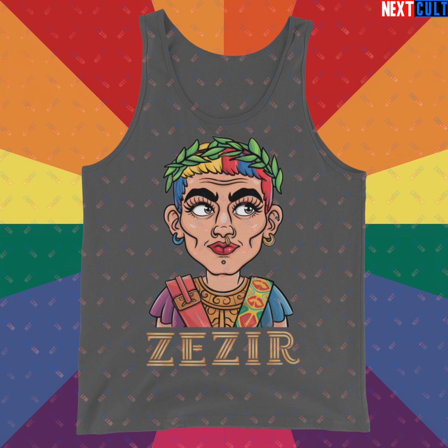 ZeZir Funny Gender Neutral Non-Binary Pronouns Tank Top Asphalt Tank Tops LGBTQ+ Next Cult Brand