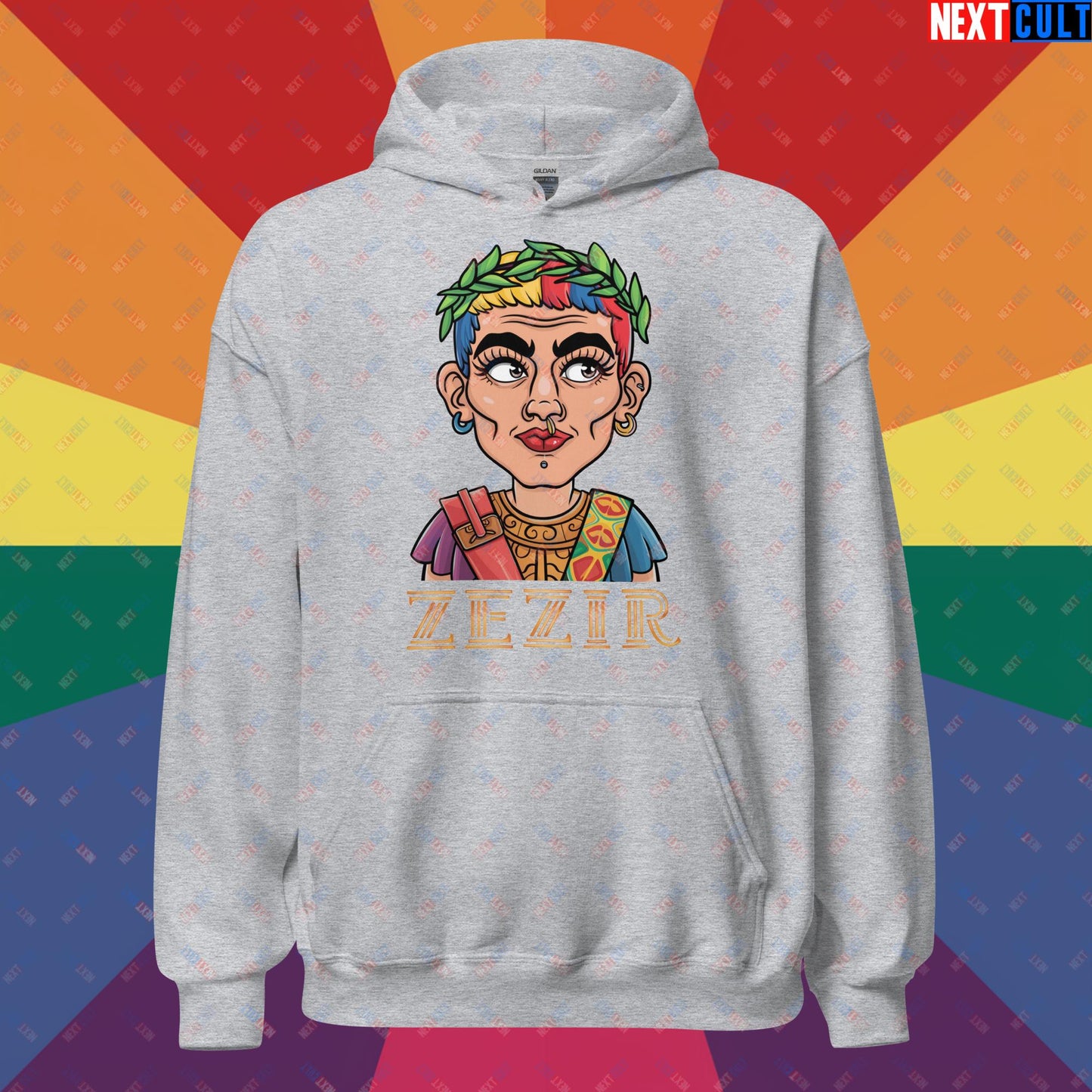 ZeZir Funny Gender Neutral Non-Binary Pronouns Unisex Hoodie Sport Grey Hoodies LGBTQ+ Next Cult Brand