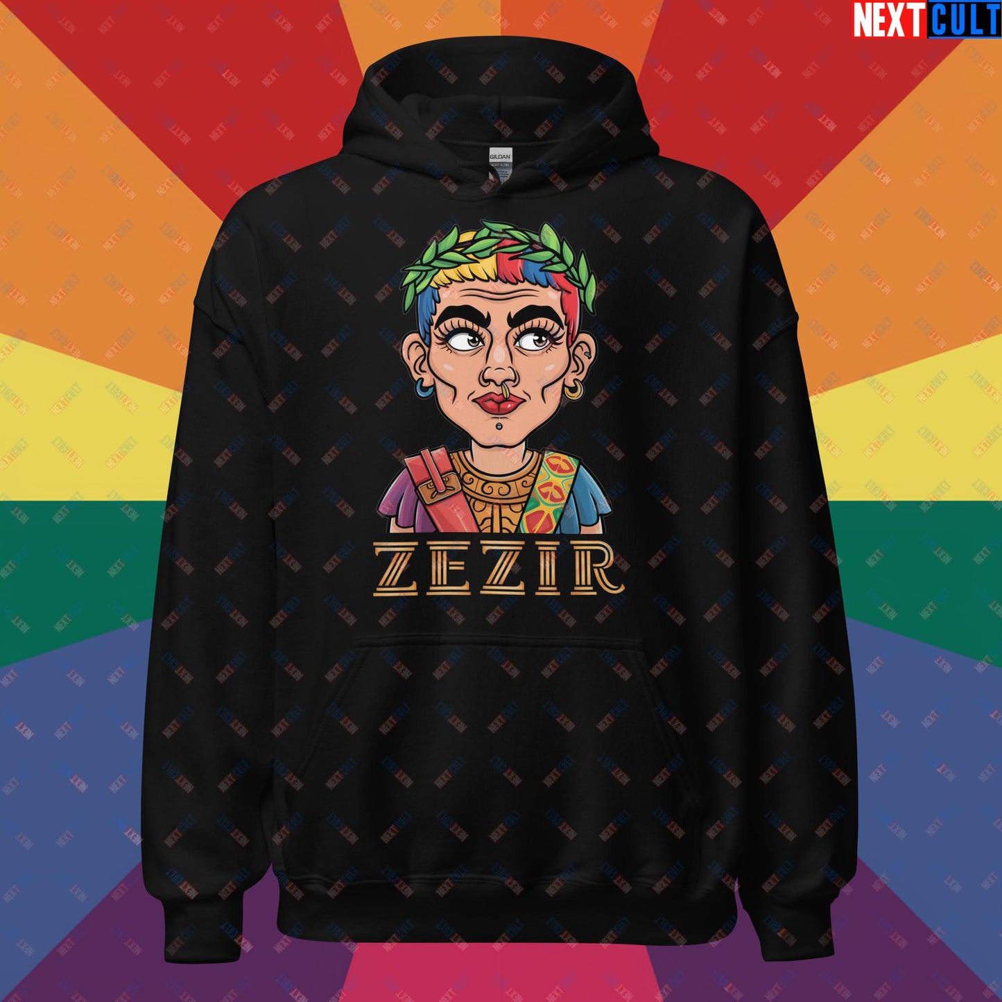 ZeZir Funny Gender Neutral Non-Binary Pronouns Unisex Hoodie Black Hoodies LGBTQ+ Next Cult Brand