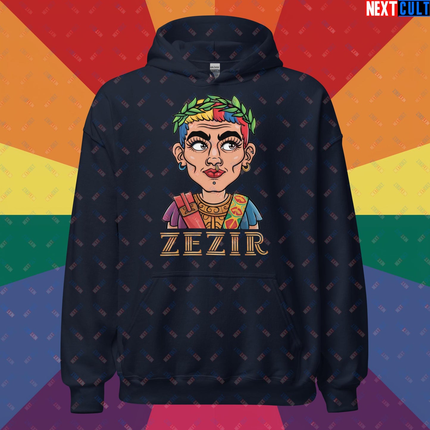 ZeZir Funny Gender Neutral Non-Binary Pronouns Unisex Hoodie Navy Hoodies LGBTQ+ Next Cult Brand