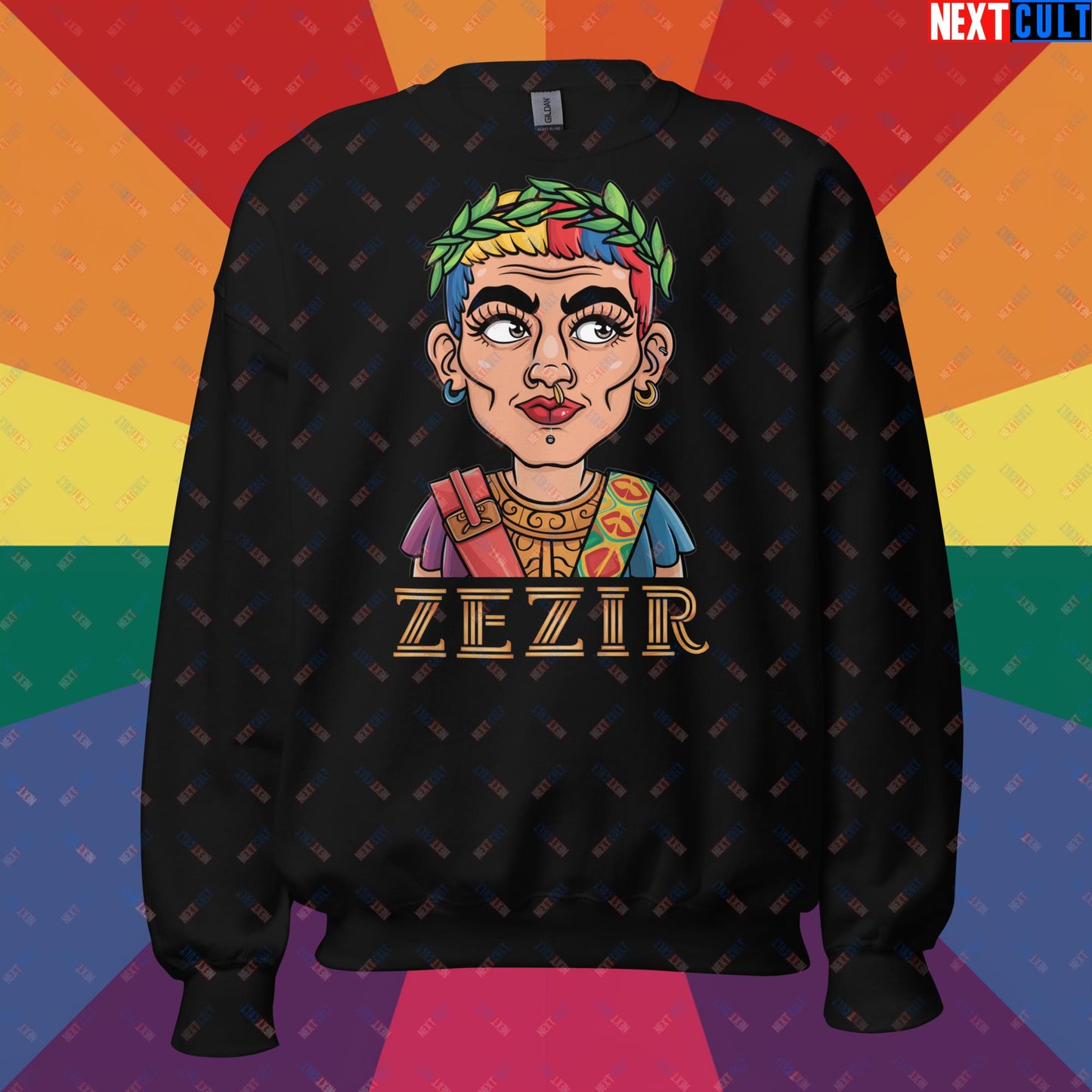 ZeZir Funny Gender Neutral Non-Binary Pronouns Unisex Sweatshirt Black Sweatshirts LGBTQ+ Next Cult Brand