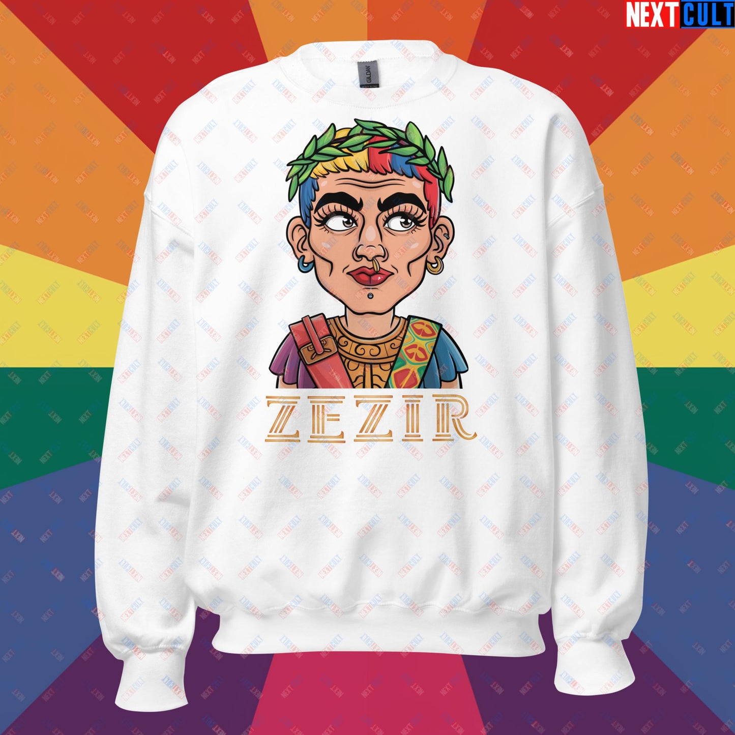 ZeZir Funny Gender Neutral Non-Binary Pronouns Unisex Sweatshirt White Sweatshirts LGBTQ+ Next Cult Brand