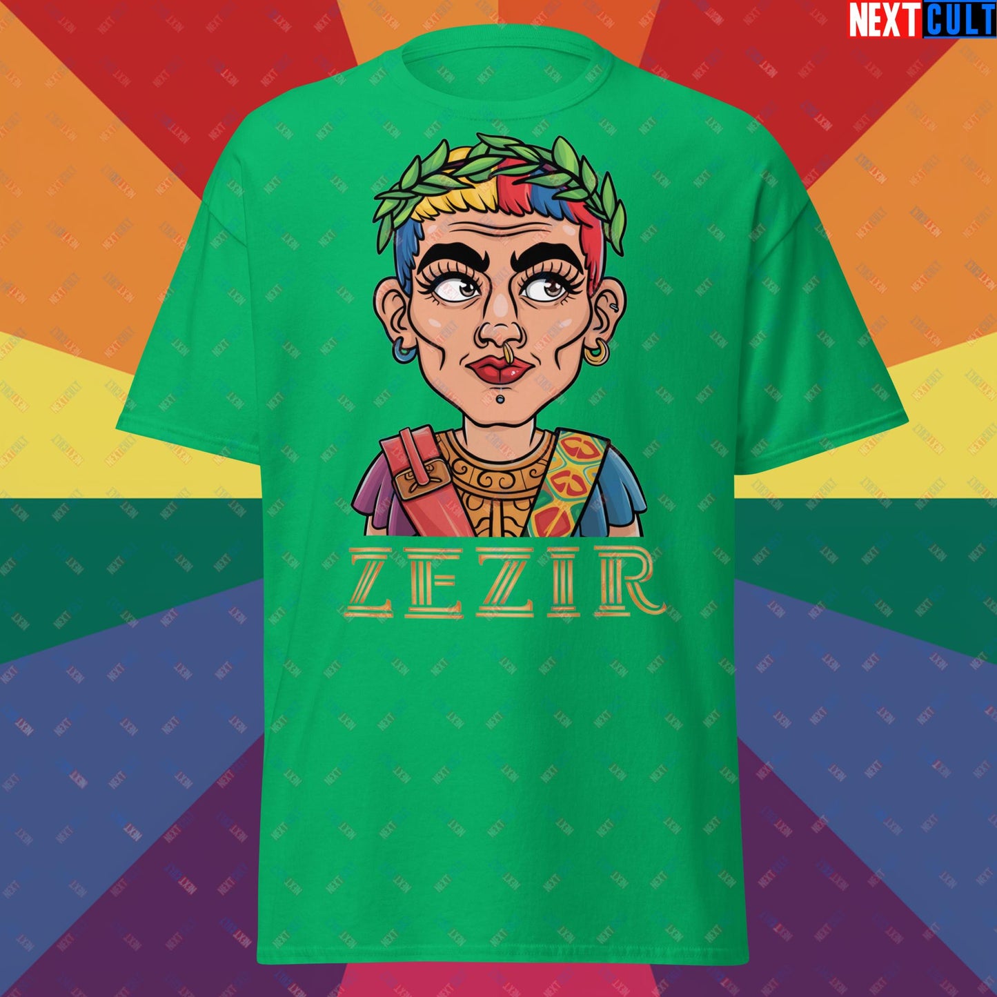 ZeZir Funny Gender Neutral Non-Binary Pronouns Unisex tee Irish Green T-shirts LGBTQ+ Next Cult Brand