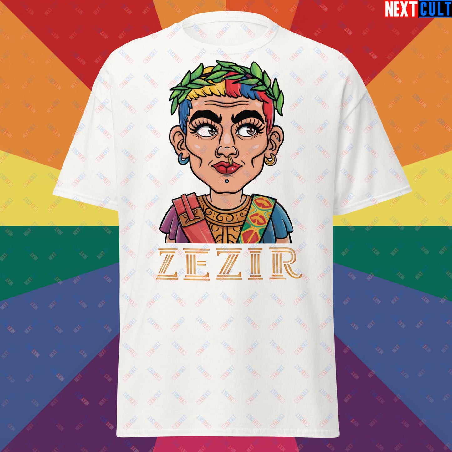 ZeZir Funny Gender Neutral Non-Binary Pronouns Unisex tee White T-shirts LGBTQ+ Next Cult Brand