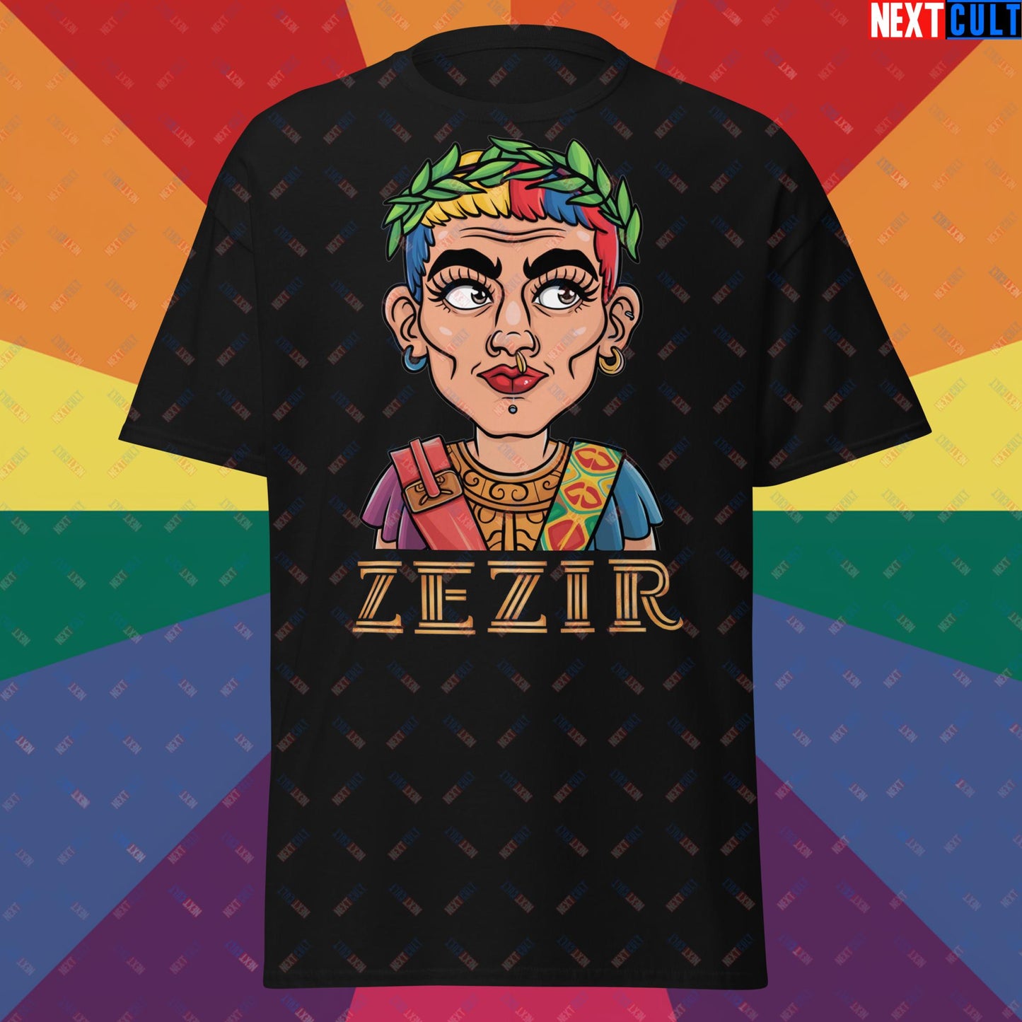ZeZir Funny Gender Neutral Non-Binary Pronouns Unisex tee Black T-shirts LGBTQ+ Next Cult Brand