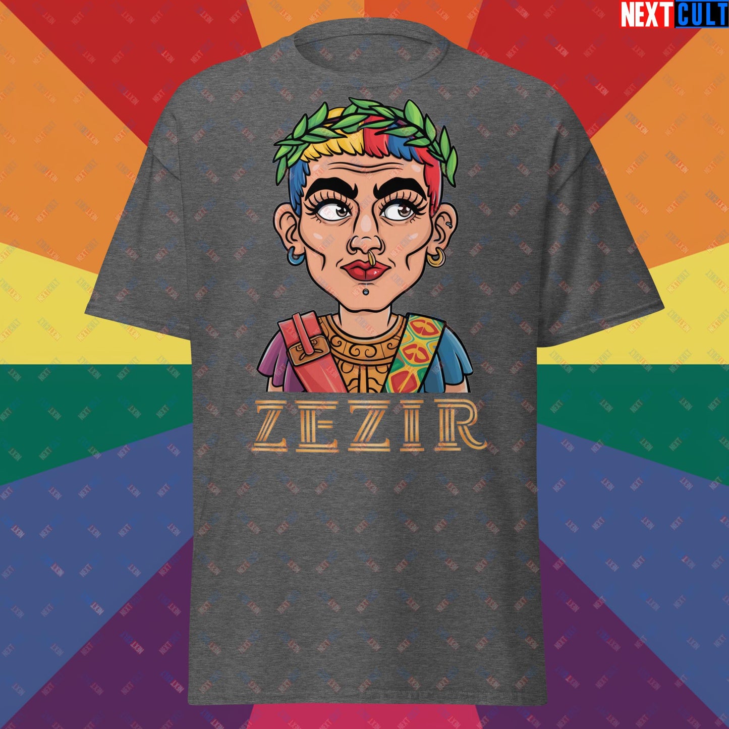ZeZir Funny Gender Neutral Non-Binary Pronouns Unisex tee Dark Heather T-shirts LGBTQ+ Next Cult Brand