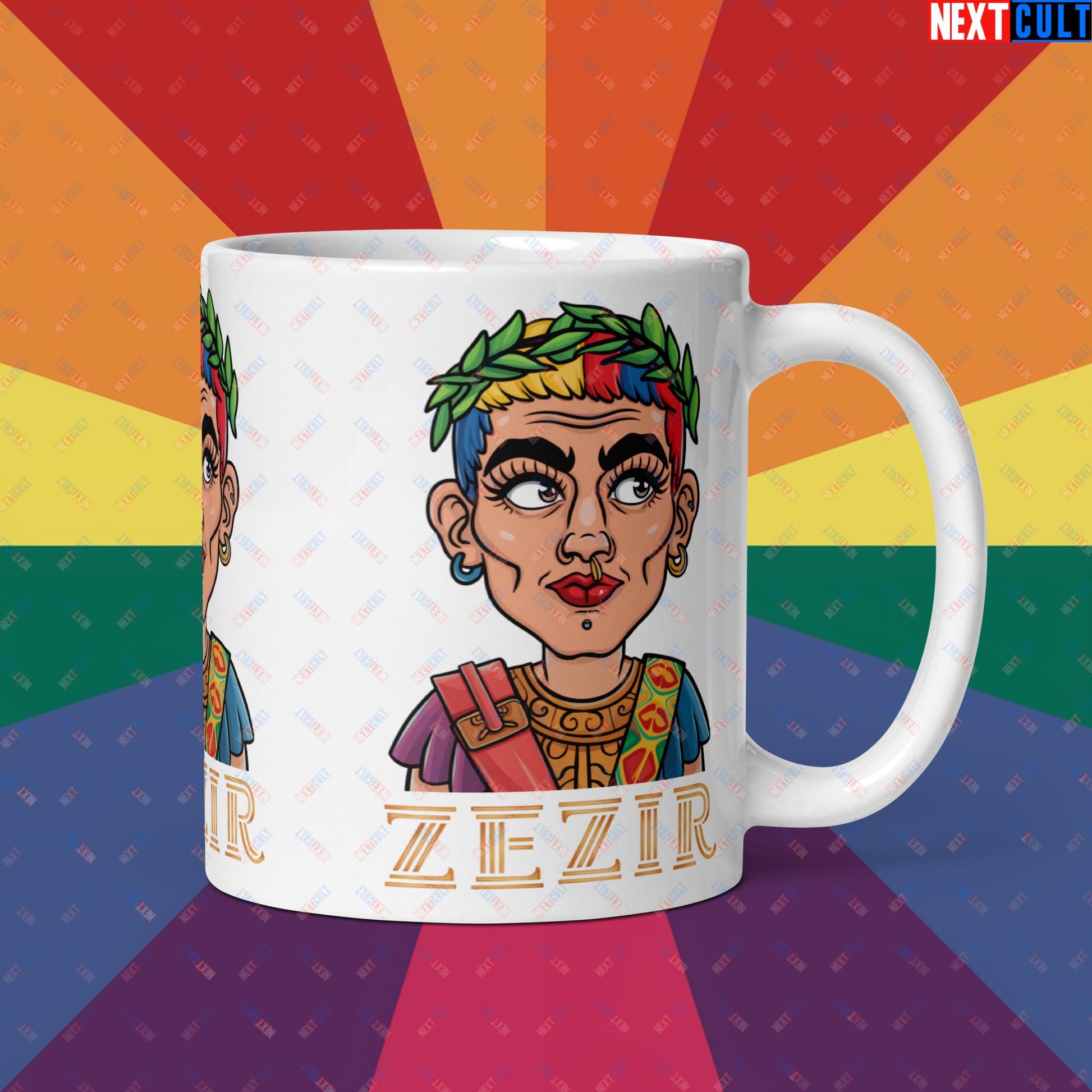 ZeZir Funny Gender Neutral Non-Binary Pronouns White glossy mug Default Title Mugs LGBTQ+ Next Cult Brand