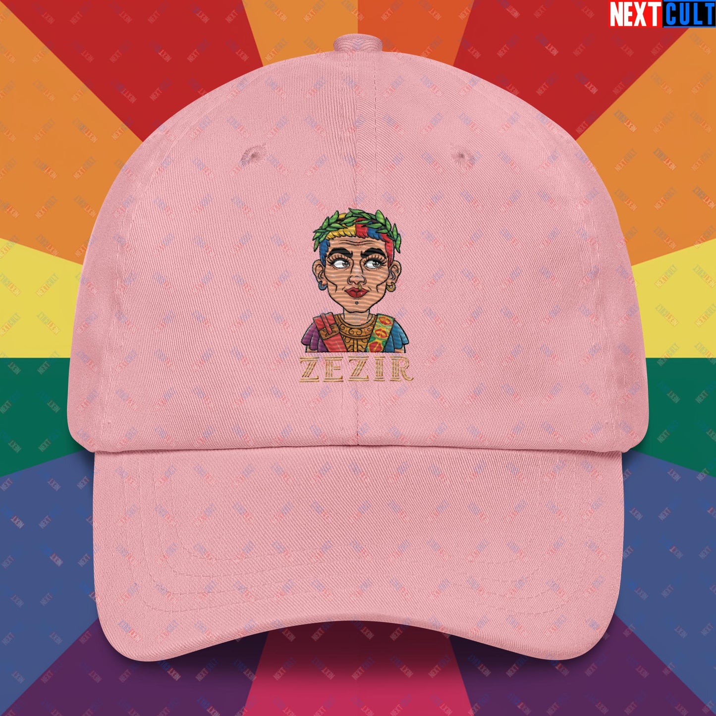 ZeZir Funny Gender Neutral Pronouns Dad hat Pink Hats LGBTQ+ Next Cult Brand