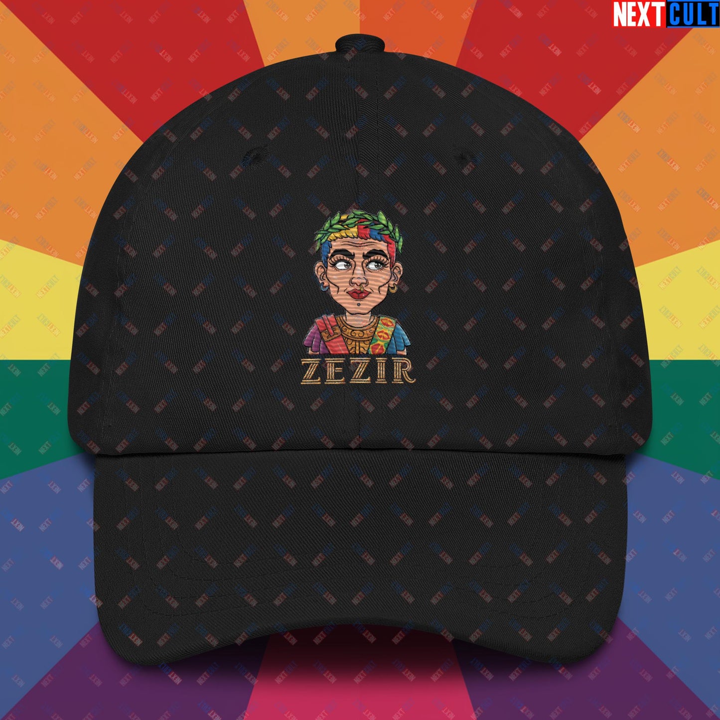 ZeZir Funny Gender Neutral Pronouns Dad hat Black Hats LGBTQ+ Next Cult Brand
